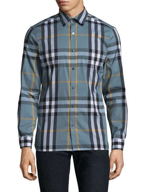 mens burberry plaid button down review|burberry clothing website.